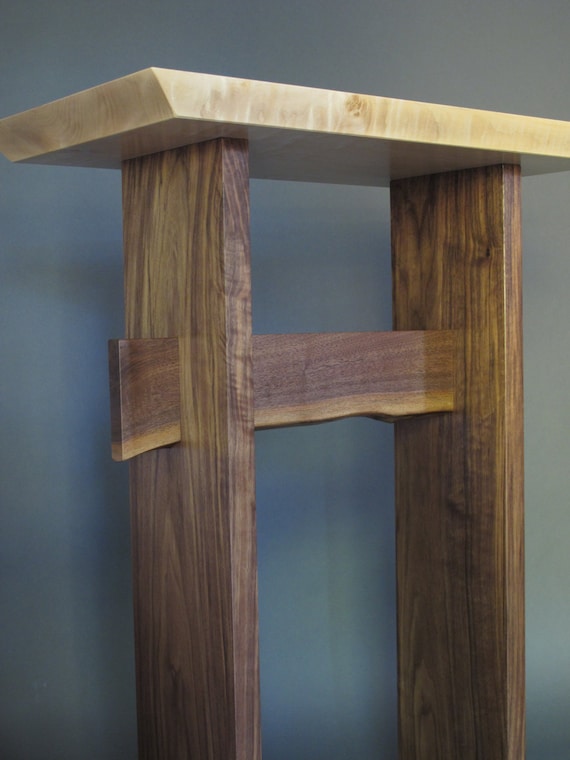 Stand Up Desk Modern Wood Writing Tall For Standing W Live Edge Stretcher Podium Lectern Handmade Custom Furniture