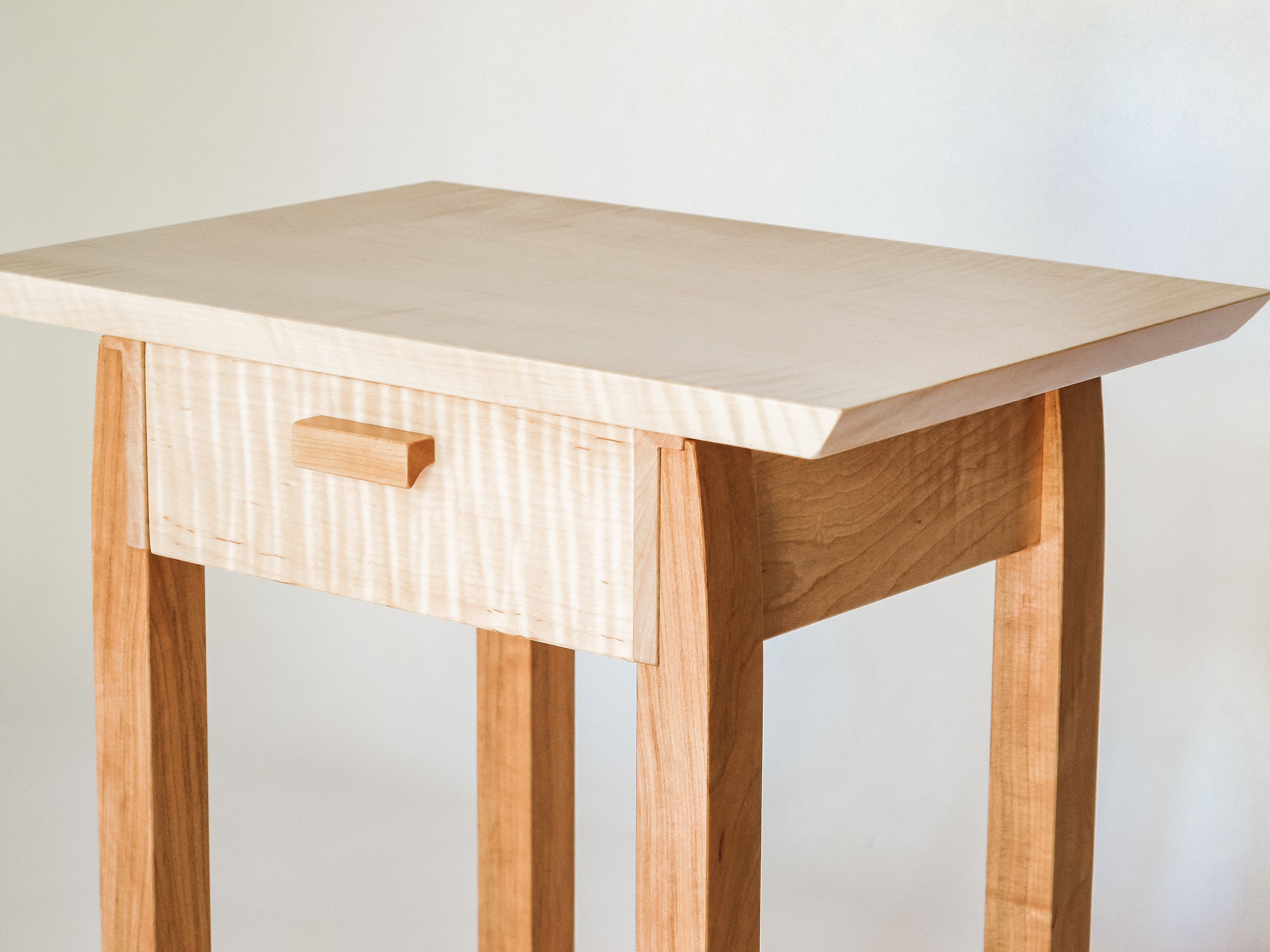 End Table With Drawer Tiger Maple Cherry Narrow End Table