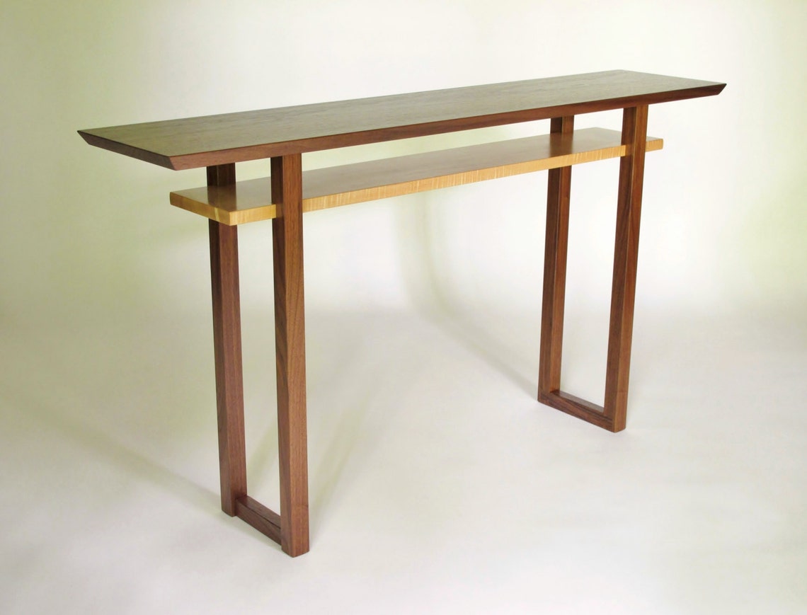 Modern Wood Narrow Dressing Table for Minimalist Vanity, Bedroom Console, Sofa Table Handmade