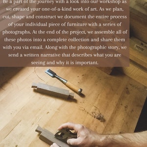 May include: A close-up of a woodworker's hands using a hand plane to shape a piece of wood. The wood is light brown and the hand plane is silver. The woodworker is wearing a ring on their finger. The text "NOT JUST A TABLE - AN EXPERIENCE" is visible at the top of the image.
