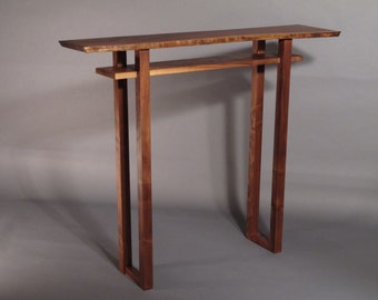 Hall Table: Custom Furniture- 37"-45"w x 10"-11"d x 30"-37"h- narrow side table Mid century modern furniture- CLASSIC COLLECTION