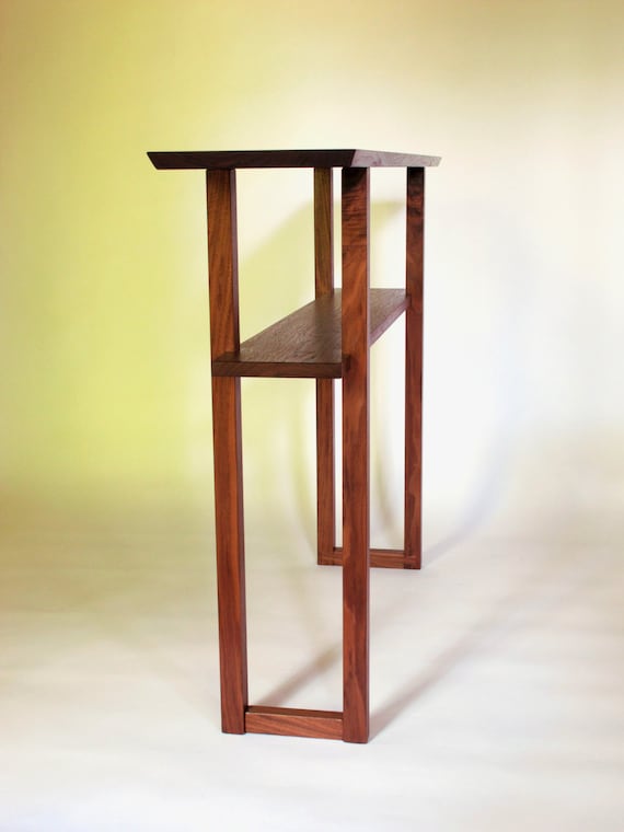 Modern Walnut Console Table for Narrow Hall Table Wood Entry