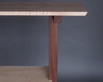 Handmade Modern Console Table with Shelf – Narrow Entrance Hall Table
