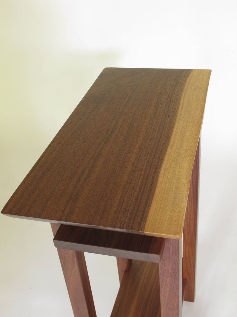 Pair of Live Edge End Tables Walnut Table Set Narrow Etsy