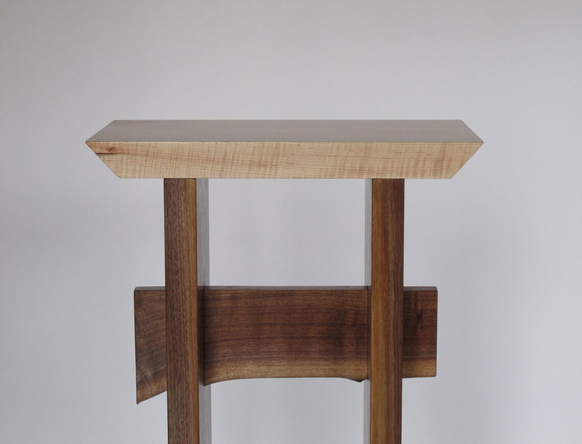 Small Tall Entry Table Minimalist Wood Furniture for Hall With Live Edge Accent Etsy