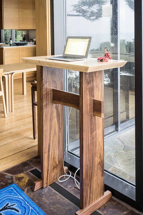 Stand Up Desk Modern Wood Writing Desk Tall Desk For Etsy