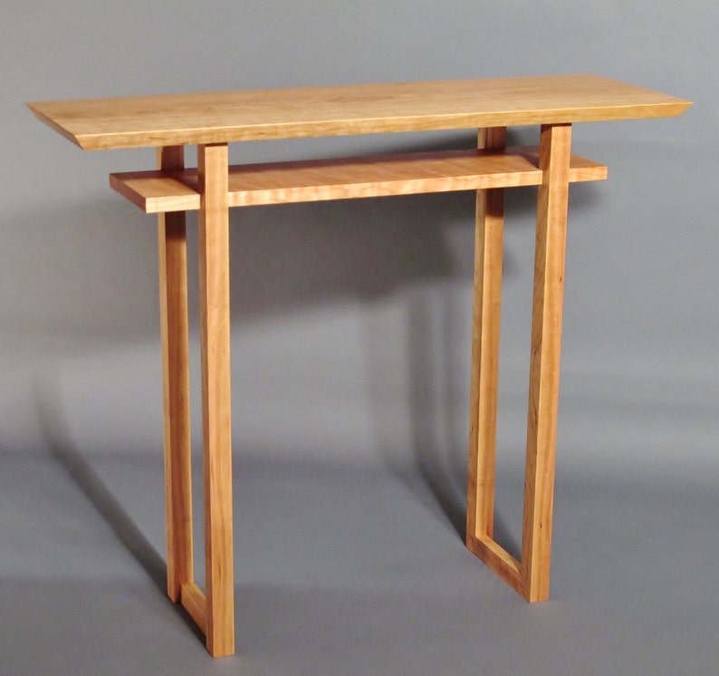 Narrow Side Table Handmade Custom Wood Furniture Minimalist Modern Vanity Hall Entry