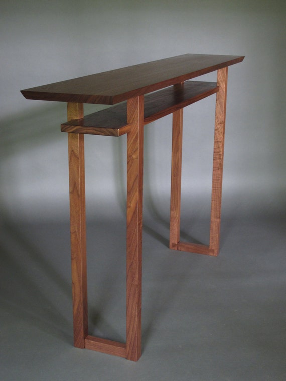 modern wood narrow hallway table: narrow console table