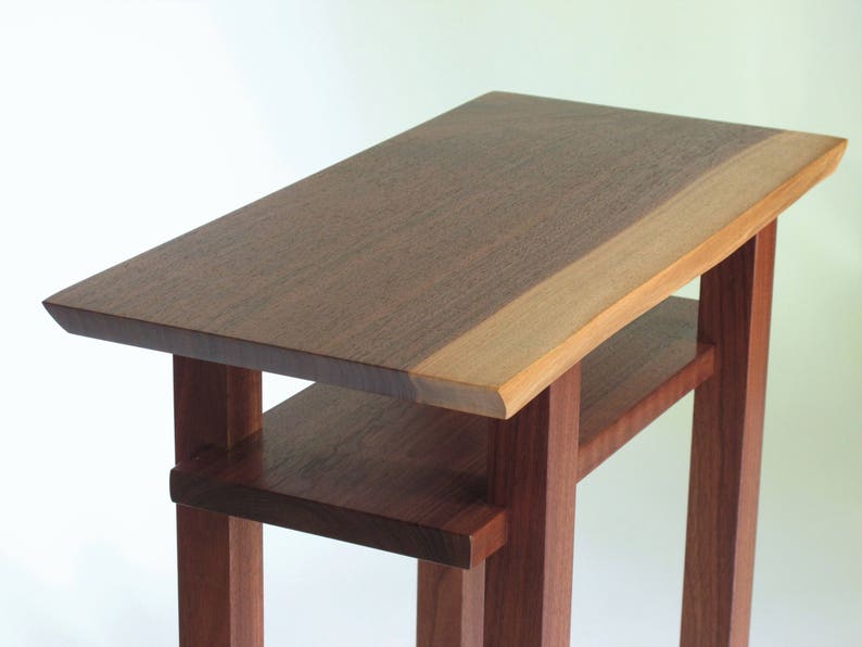 Pair of Live Edge End Tables Walnut Table Set Narrow Etsy