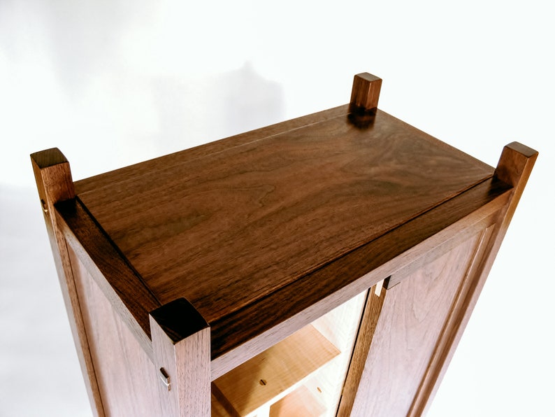 BAR CABINET: Liquor Cabinet, Dry Bar, Modern Wood Bar Handmade Custom Furniture image 5