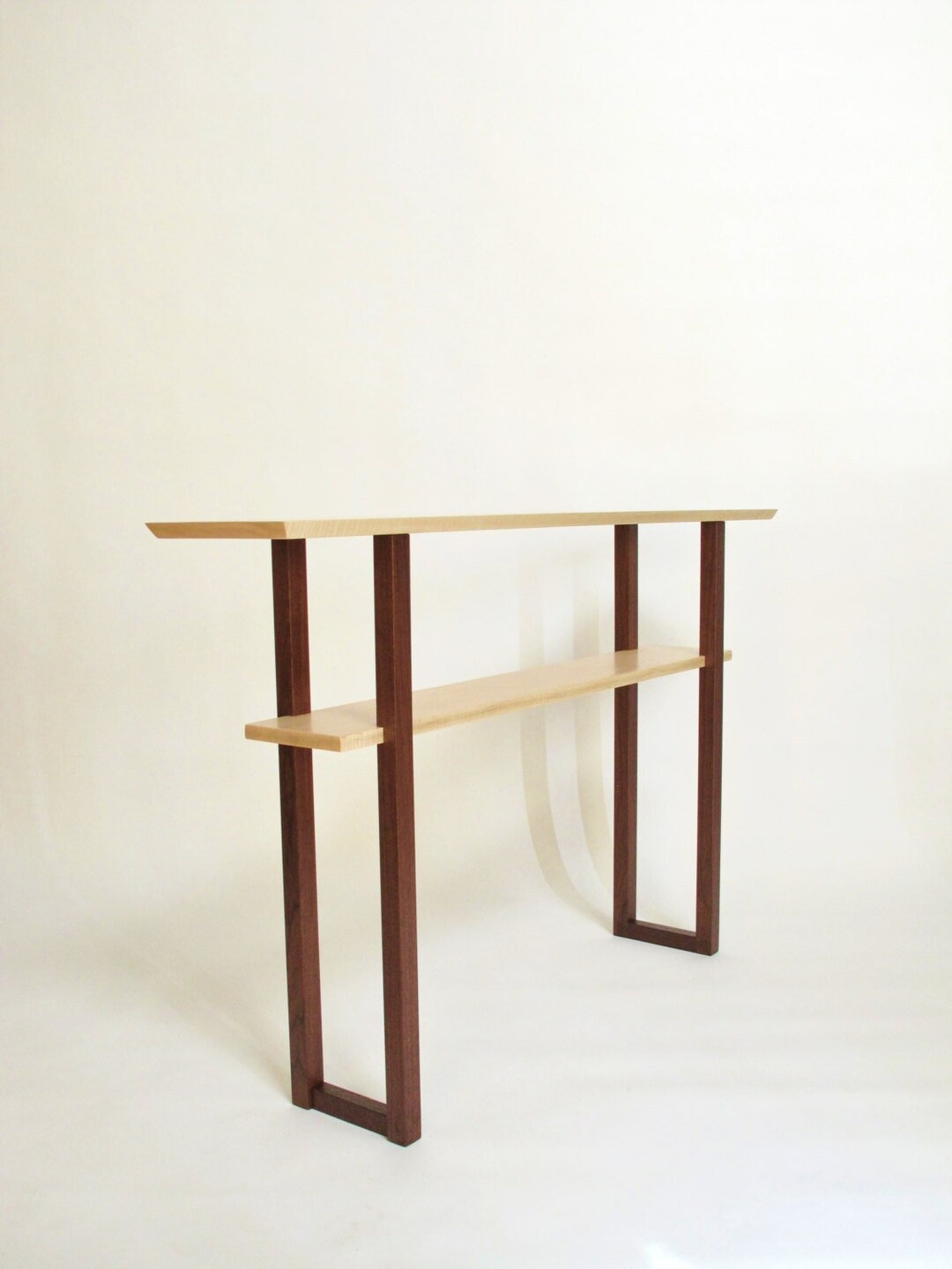 Maple and Walnut Thin Console Table: for Hallways, Narrow Entry Table ...