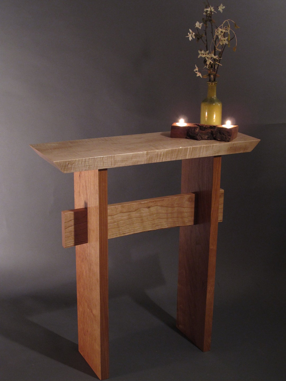Small Console Table for Front Door: Mid Century Modern Zen Hall Table ...