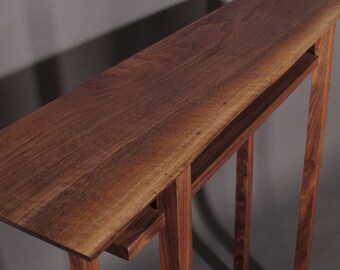 Live Edge Hall Table - Wood Console, Narrow Entryway Decor- Minimalist Art/ Wabi Sabi Furniture