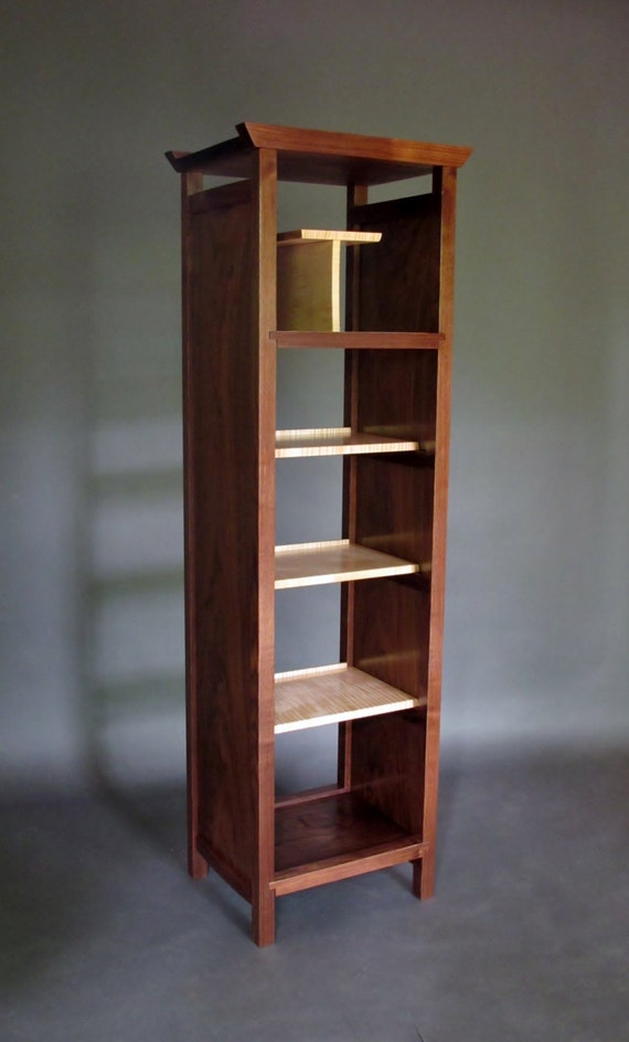 Narrow Bookcase: Tall Cabinet Media Storage Bookshelves Etsy
