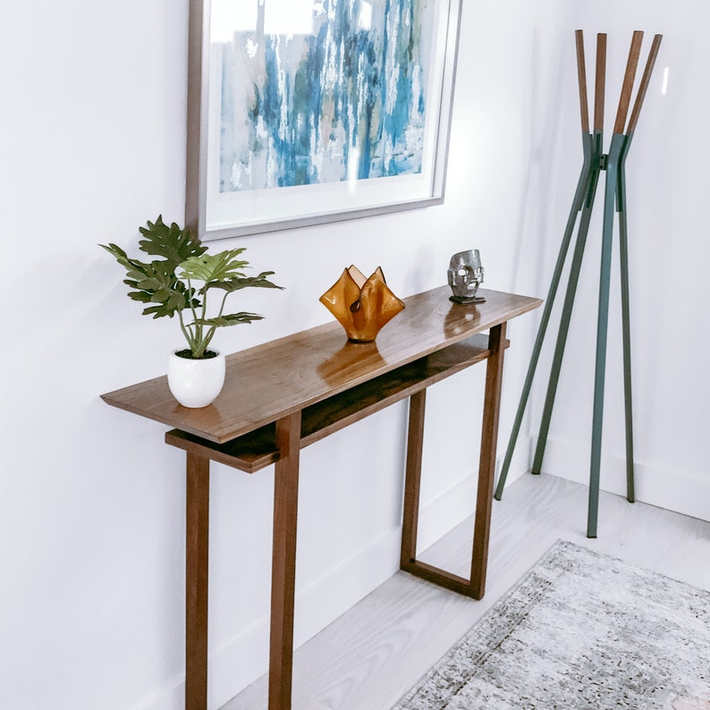 Modern Wood Narrow Hallway Table Narrow Console Table Side Etsy