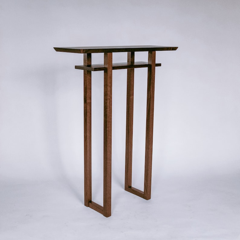 Tall Thin Walnut Side Table Narrow Wooden Table, for Hallways/ Entryway