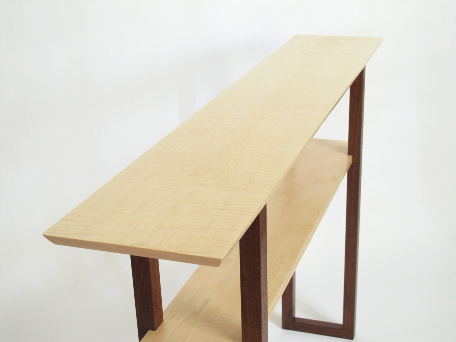 Maple and Walnut Thin Console Table: for Hallways, Narrow Entry Table ...