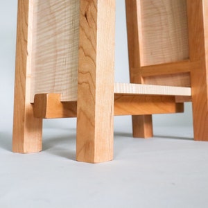 Small Side Table: Tiger Maple & Cherry Narrow End Table/ Entry Table image 6