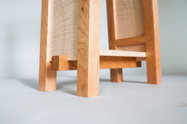Small Side Table: Tiger Maple & Cherry Narrow End Table/ Entry Table image 6