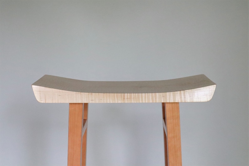 Small Side Table: Tiger Maple & Cherry Narrow End Table/ Entry Table image 3