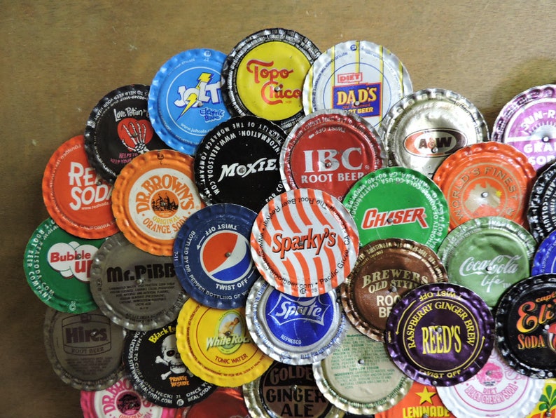 Multicolored Soda Pop Bottle Cap Heart 13 by 10.5 Inches M3 Etsy