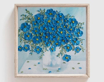 Custom Anemone Oil Painting: Impasto Floral Art, Frame not Included