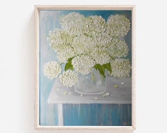 Custom Oil Painting, Hydrangea Impasto Oil Painting, Choose Your Color, Wedding, Home Decor, Fine Art, Frame not Included