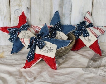 Quilted 4th of July Stars/ Farmhouse Tuck/ Bowl Filler