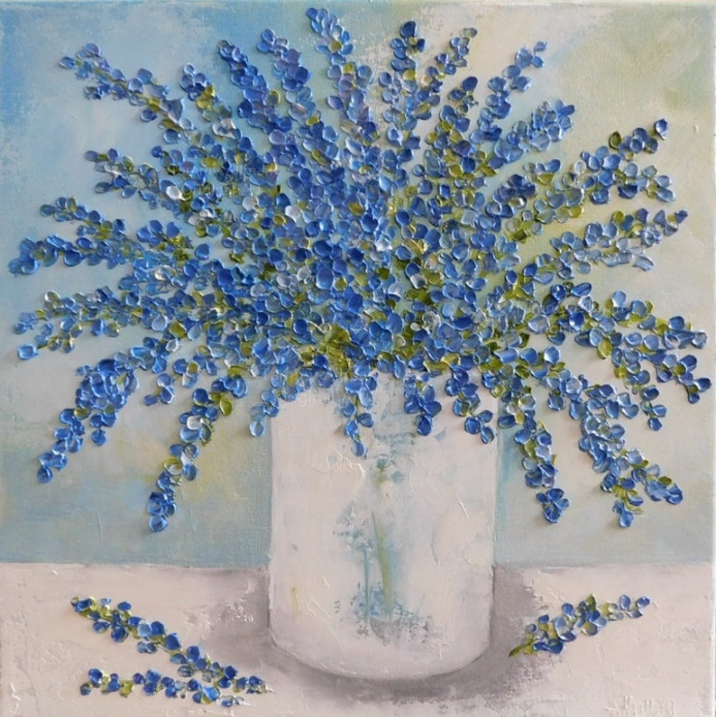 Custom Lavender Oil Impasto Original Painting Fresh Lavender 0 — изображение