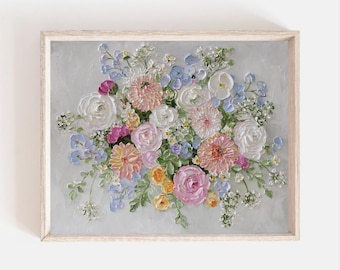 Custom Bridal Bouquet Oil Painting, Anniversary Art, Special Occasion , Frame not Included