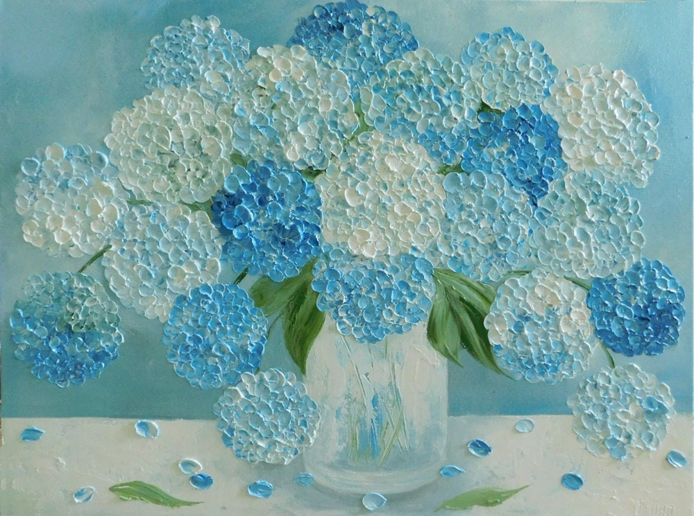 Hydrangea Painting Original Hydrangea Painting Custom Etsy