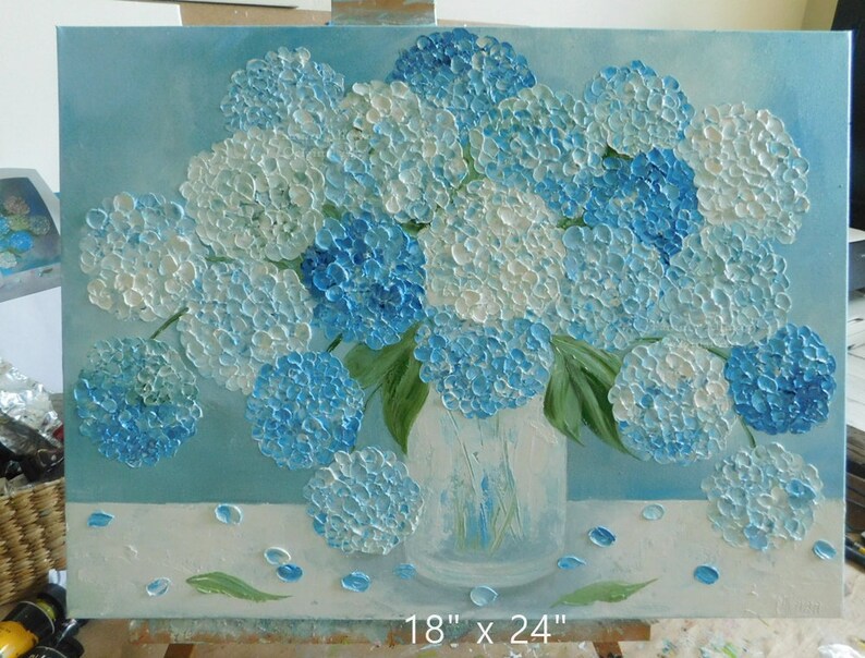 Hydrangea Painting Original Hydrangea Painting Custom Etsy