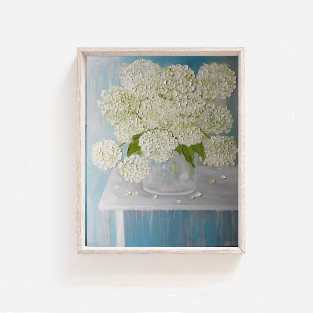 Custom Oil Painting, Hydrangea Impasto Oil Painting, Choose Your Color ...
