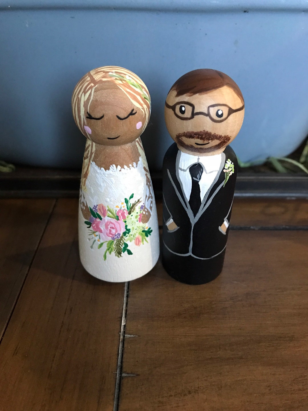 Custom Bride and Groom Cake Topper Set - Etsy