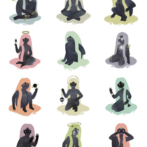 SALE Space Girls Mini Prints