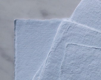 PALE BLUE 300GSM 3.25x4.75" Handmade Cotton Rag Paper