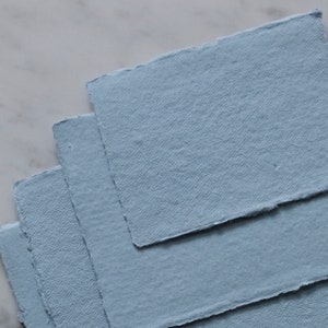 NEW 300GSM FRENCH BLUE 3.25x4.75" Handmade Cotton Rag