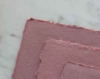 DUSTY ROSE, 300 g/m², 3,25 x 4,75 po., papier de chiffon en coton fait main