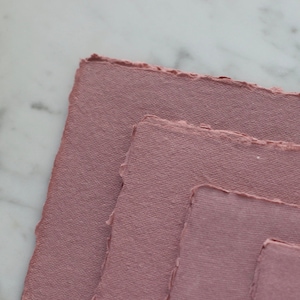 DUSTY ROSE 300GSM 3,25x4,75" Carta di cotone fatta a mano