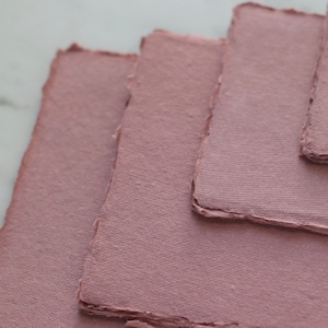 DUSTY ROSE 300GSM 4x9" Carta di cotone fatta a mano