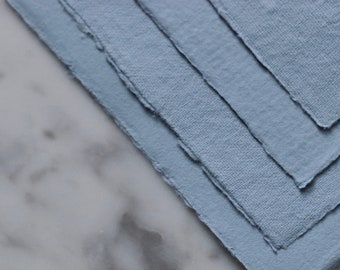 Handmade Paper Deckled Edges Blue 25 pack Bluestem A7