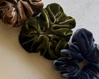 NEW SILK VELVET Scrunchies - Hand-Dyed (Medium)