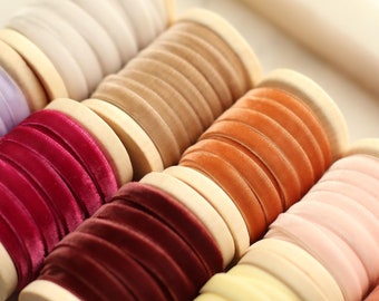 NEW 1/4" Velvet Ribbon Finished Edge w/Spool