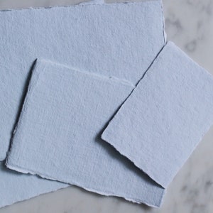 PALE BLUE 300GSM 4x9" Handmade Cotton Rag Paper
