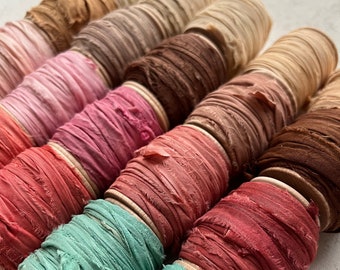 New RECYCLED Silk Ribbon - 10 YARD Rolls (Limited Stock)