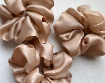 NEW Silk SATIN Organza Scrunchies - Hand-Dyed (Large)
