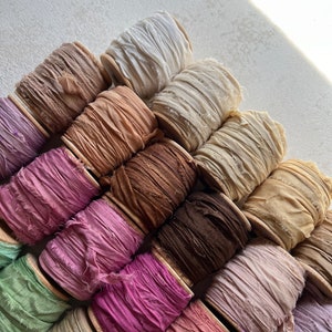 NEW RECYCLED Silk Ribbon 10 YARD Rolls Limited Stock image 1