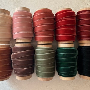 NEW 3/8 Velvet Ribbon Finished Edge w/Spool image 1