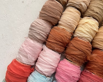 New RECYCLED CRINKLE CHIFFON Silk Ribbon - 10 Yard Rolls (Limited Stock)