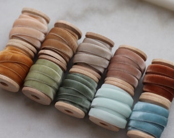 1/4" Velvet Ribbon Finished Edge w/Spool